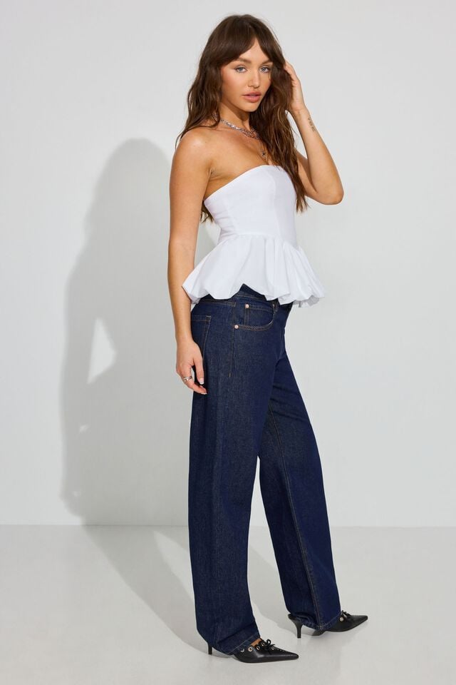 White Garage Strapless Bubble Women Tank Top | A-5904286