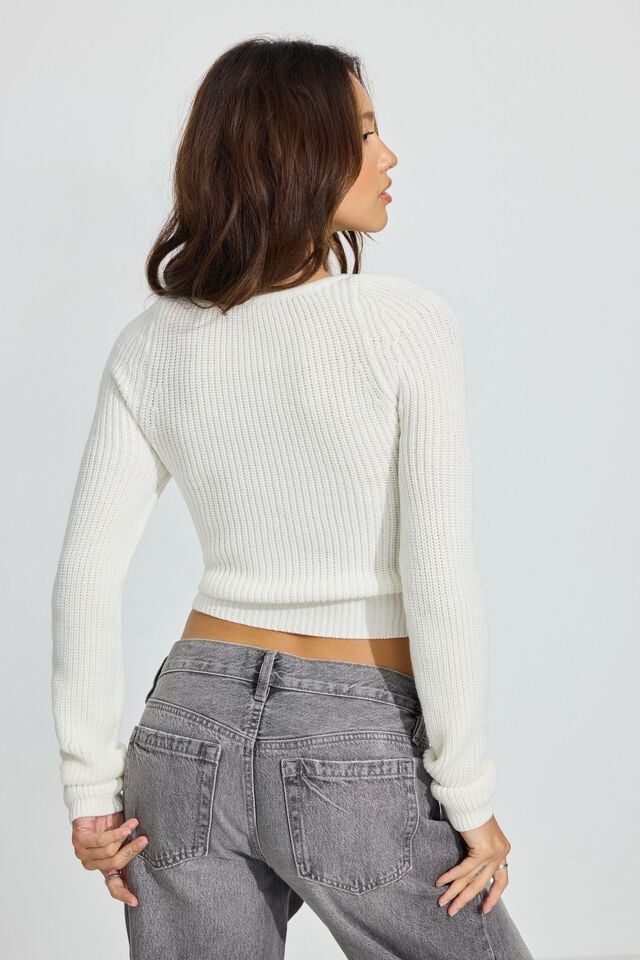 White Garage Supersoft Crop Women Sweater | A-2681953