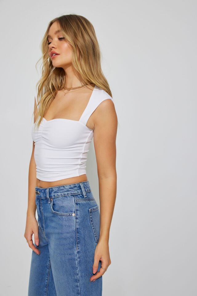 White Garage Talina Square Neck Women T Shirts | A-2841357