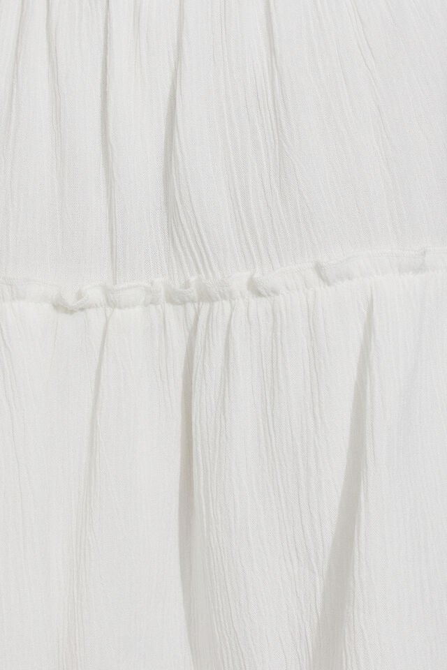 White Garage Tiered Mini Women Skirts | A-0416973