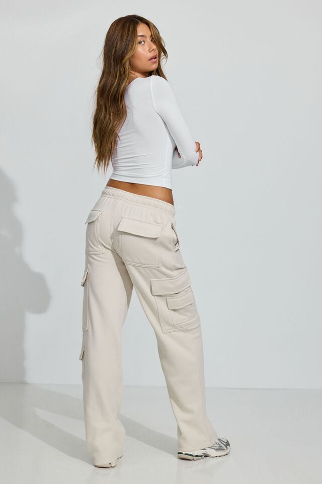 White Garage Ultrafleece Cargo Women Sweatpants | A-4953176