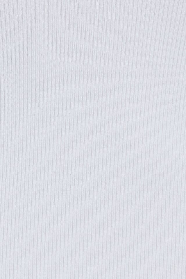 White Garage V Neck Ribbed Women T Shirts | A-3841902