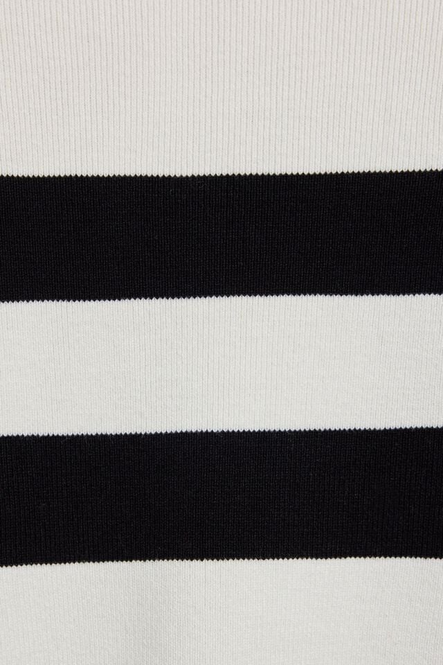 White / Black Garage Boxy Stripe Er Women Sweater | A-9301586