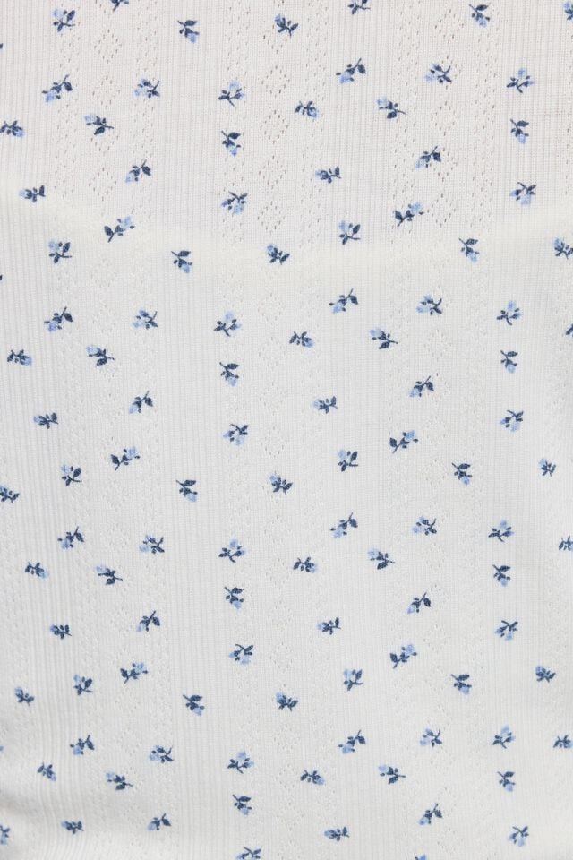 White / Blue Garage Pointelle Women Cardigan | A-6209584